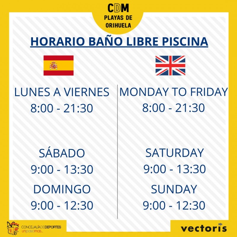 Orihuela Costa swimming pool opening times