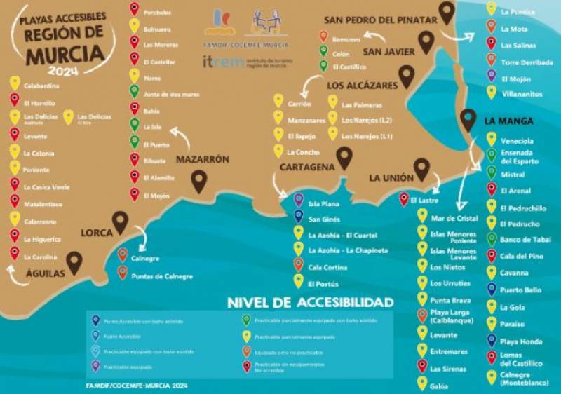 Two thirds of Murcia beaches are now accessible to people with disabilities