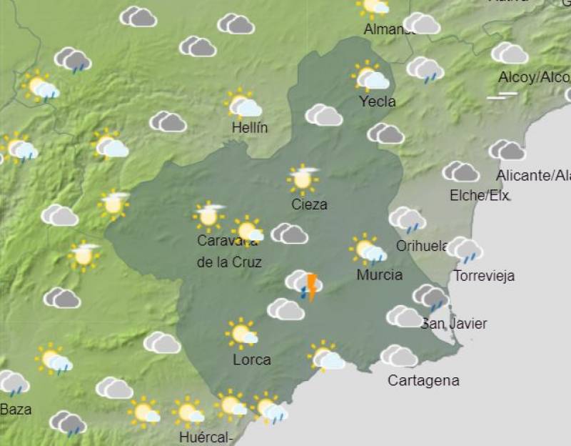 More showers and cooler days: Murcia weekly weather forecast October 14-20