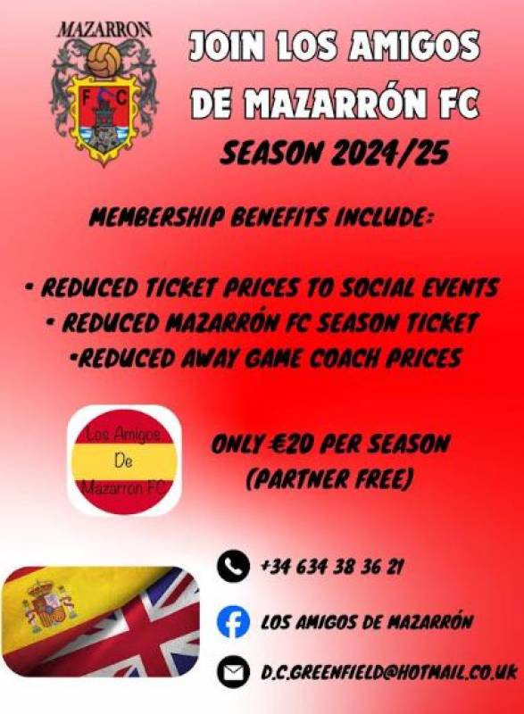 Join Los Amigos de Mazarrón this February and support your local team