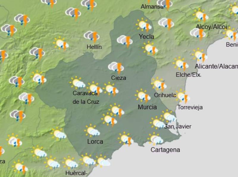 More rain, wind and storms: Murcia weekly weather forecast March 10-16