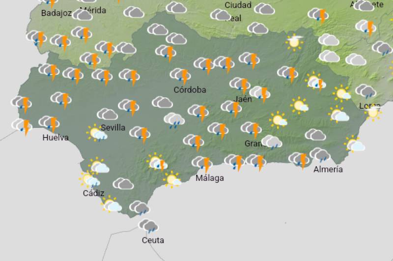 Andalucía weekly weather forecast March 10-13: Persistent rain and strong winds expected