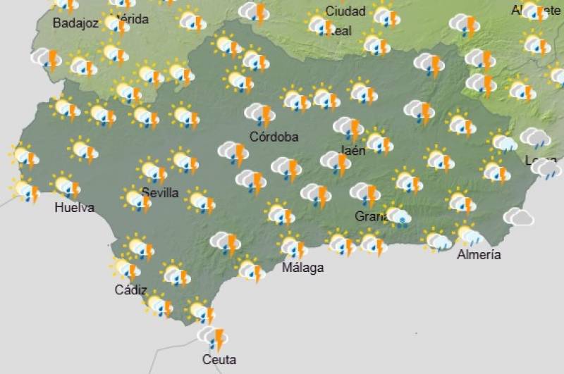 Andalucía weather forecast March 20-24: Stormy days ahead with heavy rain and strong winds