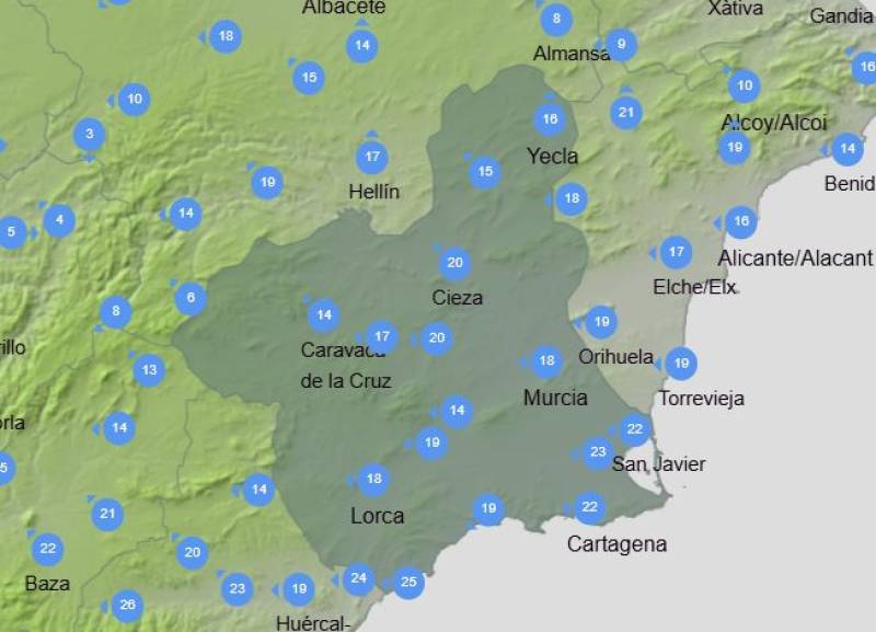 It's getting hot again for August: Murcia weekend weather forecast July 31-August 3