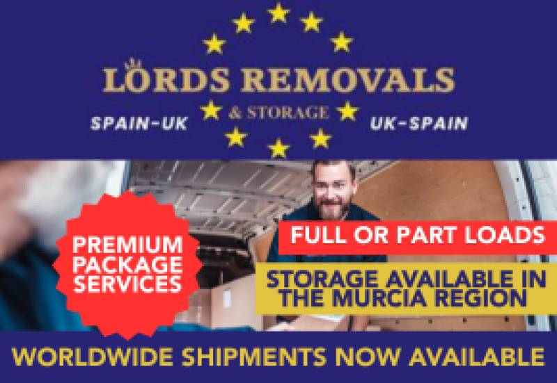 Lords removals, full or part loads UK-Spain