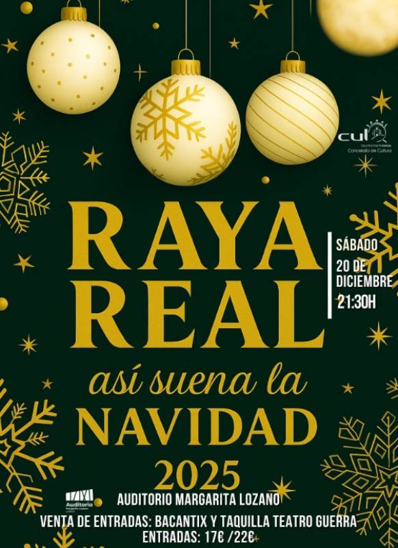 December 20 The Sounds of Christmas with Raya Real at the Lorca auditorium