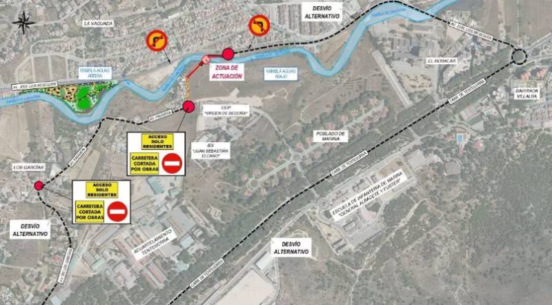 Pasadera de Canteras in Cartagena closed to traffic until August