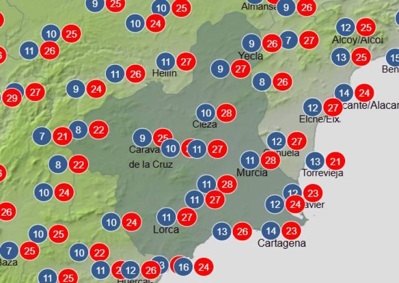 Temperatures in Murcia up to 28 degrees this week: Weather forecast April 6-9