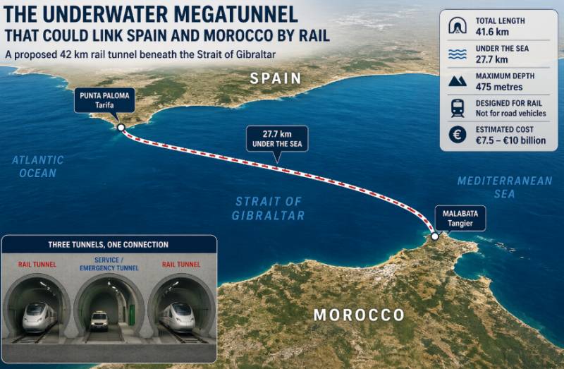 The underwater megatunnel that could one day link Spain and Morocco by rail