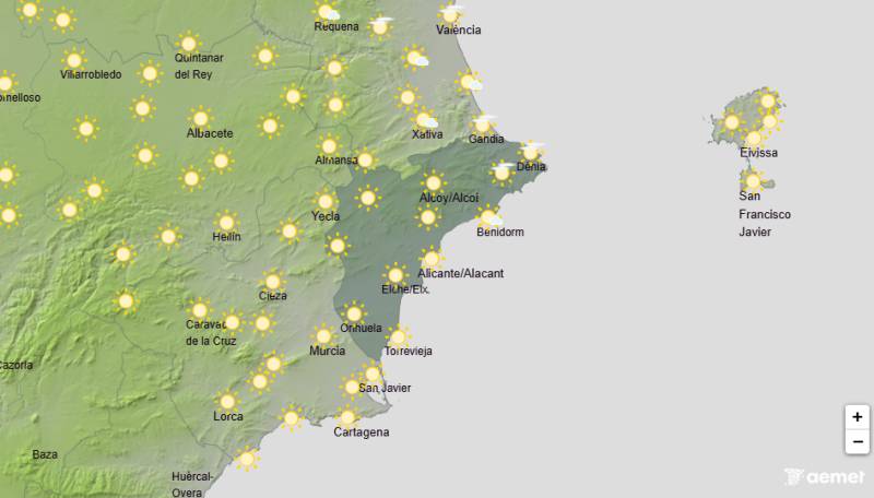 Intense heat eases for a sunny summer weekend: Alicante weather forecast July 10-12