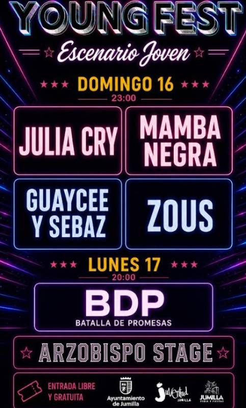 August 16 and 17 Young Fest in Jumilla