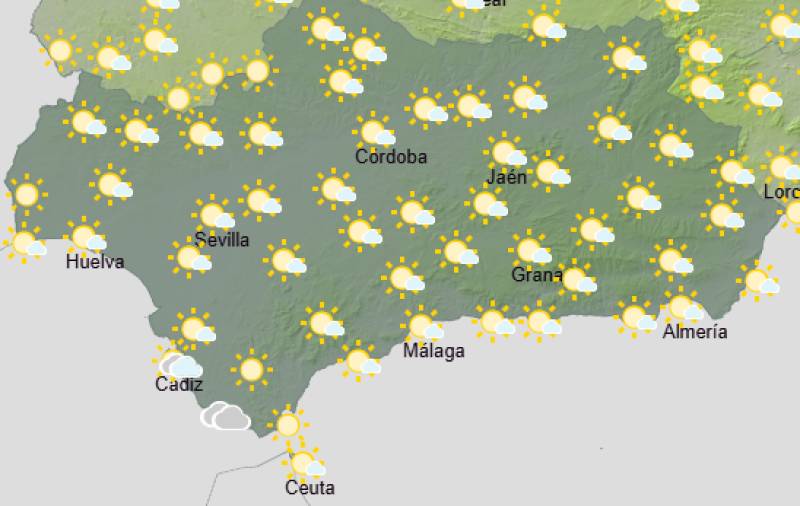 Andalucía weekend weather forecast October 22-25: Settled and sunny with a mild feel